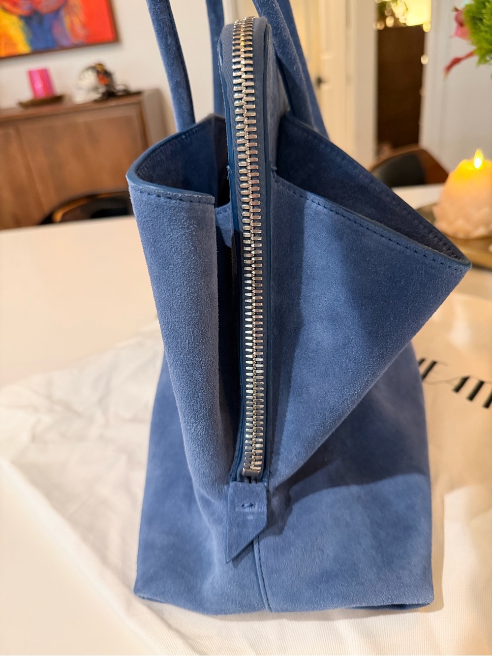Blue Suede The Attico Tote Bag - Elegant Everyday Shoulder Bag - Picture 3 of 7